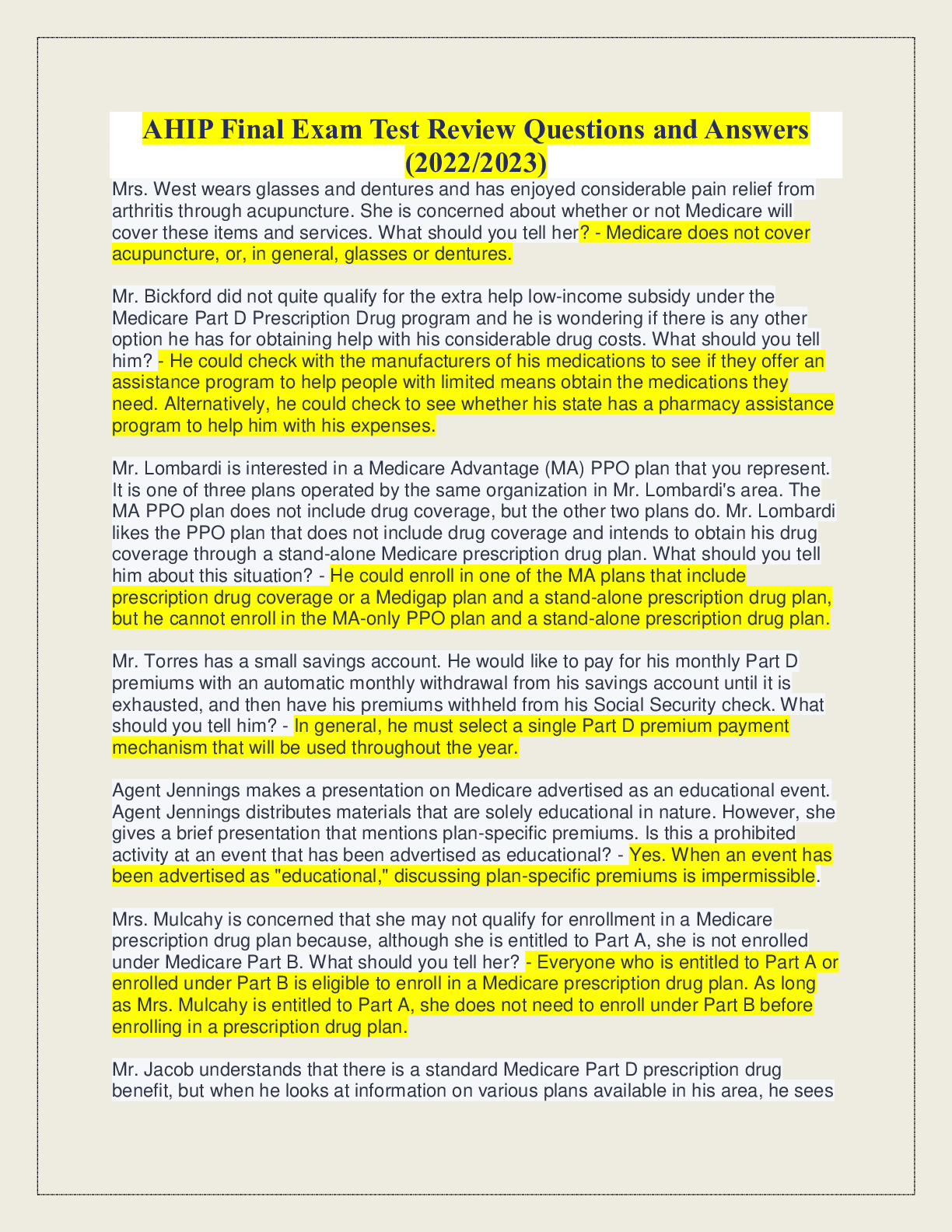 2023 Current Events Review Sheet Answers
